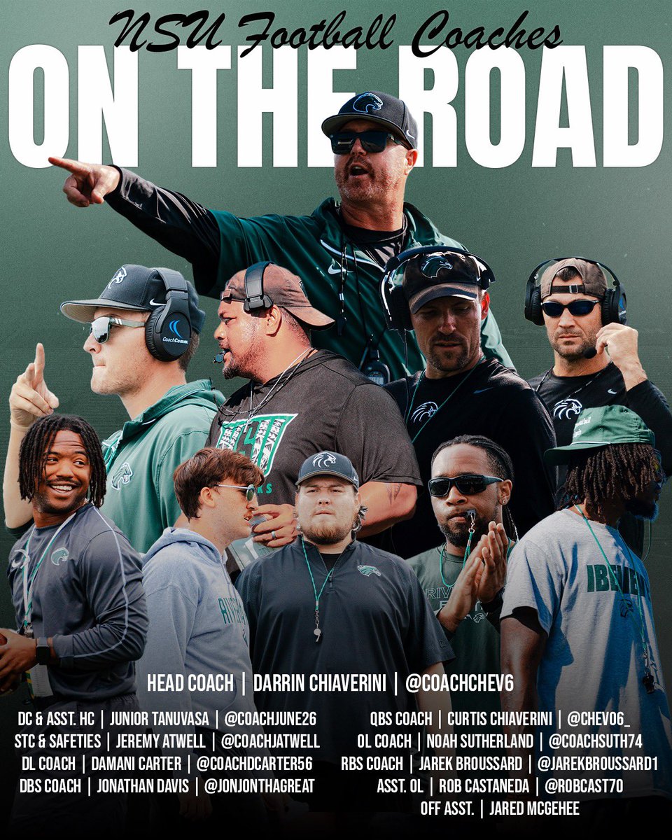 Darrin Chiaverini (@coachchev6) on Twitter photo Our <a href="/NSU_Football/">Northeastern State Football</a> Staff will be on the road in our home state of Oklahoma evaluating future RiverHawks!! Building our program with great players and people! #Come2TheQuah ๐ฆ
๐ฅ๐ฆ
๐ฅ๐ฆ
๐ฅ Our <a href="/NSU_Football/">Northeastern State Football</a> Staff will be on the road in our home state of Oklahoma evaluating future RiverHawks!! Building our program with great players and people! #Come2TheQuah ๐ฆ
๐ฅ๐ฆ
๐ฅ๐ฆ
๐ฅ