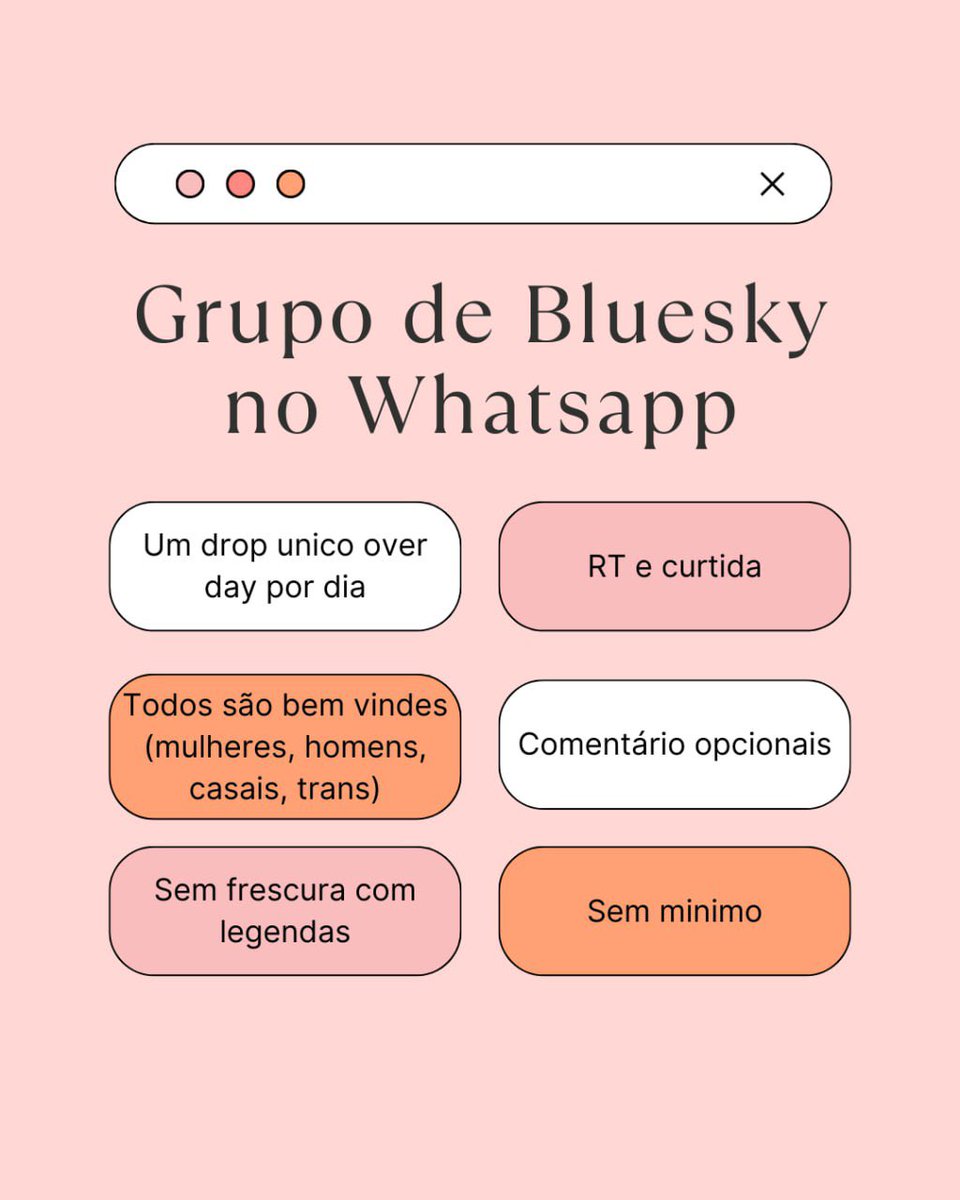 🚀 GRUPO DE TROCA DE RT NO TWITTER 🚀
🔥 Um drop por dia ovd
🔓 Sem mínimo, sem frescura
🌟 Todos são bem-vindes!

Comente aqui para participar