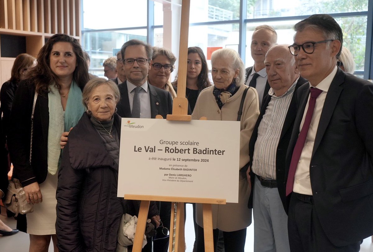 faureolivier's tweet photo. Merci à la mairie de Meudon d’avoir accepté de rebaptiser le groupe scolaire Le Val, du nom de Robert Badinter, qui fut aussi sénateur des Hauts-de-Seine et qui tenait sa permanence dans la ville. Quel plus bel hommage qu’un lieu de transmission porte son nom. https://t.co/Nk7hhXgEFI