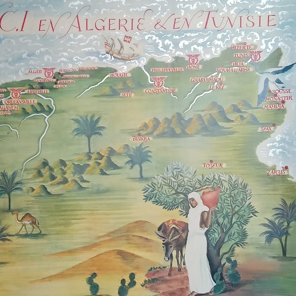 mapmapnmap's tweet image. Discover this illustrated map of Algeria and Tunisia, published in 1940 by the Banque Nationale pour le Commerce et l'Industrie. Dimensions: 53.7 * 43.9 cm.
r