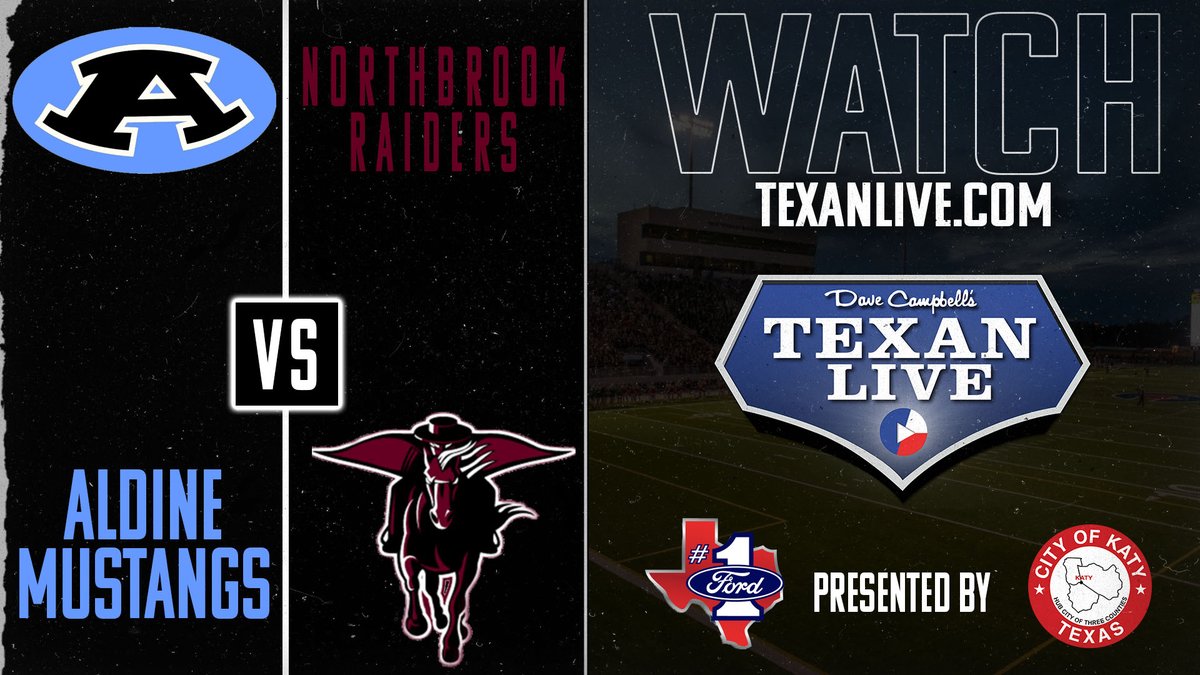 Dave Campbell’s Texan Live - Texanlive.com (@texan_live) on Twitter photo 🏟️ Live from Tully Stadium
🏈 Aldine vs Northbrook
📅 Friday, September 13th
🎙️ <a href="/emontana21/">Edward Montana</a>
⏰ 7pm Kickoff
📺 bit.ly/47s03vJ
#TXHSFB #dctf #texanlive 🏟️ Live from Tully Stadium
🏈 Aldine vs Northbrook
📅 Friday, September 13th
🎙️ <a href="/emontana21/">Edward Montana</a>
⏰ 7pm Kickoff
📺 bit.ly/47s03vJ
#TXHSFB #dctf #texanlive