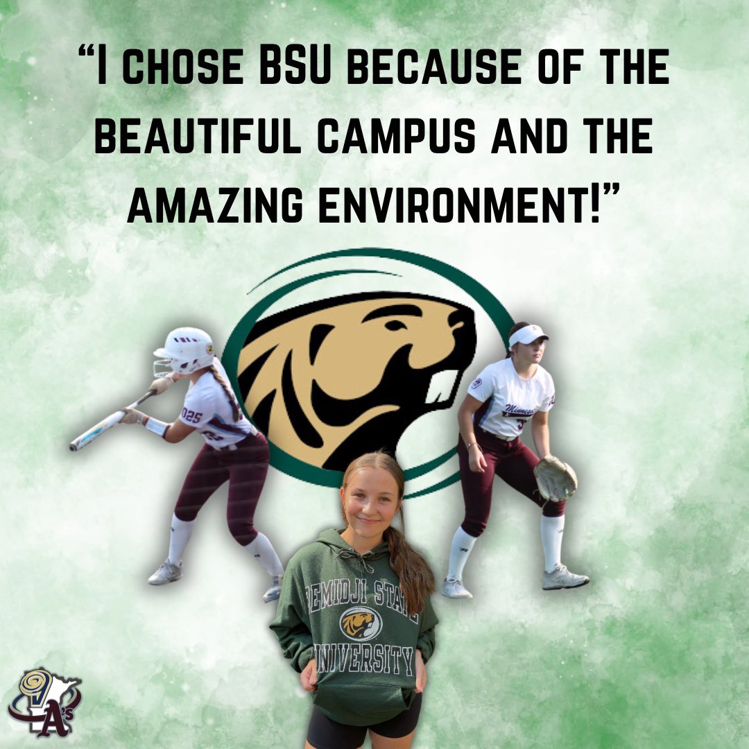 Congratulations to 2025 Kassie Balabon for committing to further her academic and softball career at Bemidji State University! She has been in our program for 5 years and is currently on our 18U National Florek team. She is an Outfielder from Elk River. So proud and Go Beavers!
