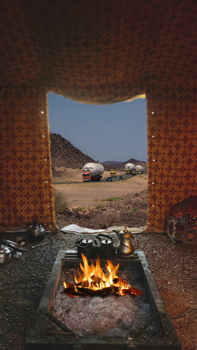 حتى في بداوتنا مانترك حضارتنا ياطايرتنا .. ❤️
 #طيارتنا_وين_وصلت