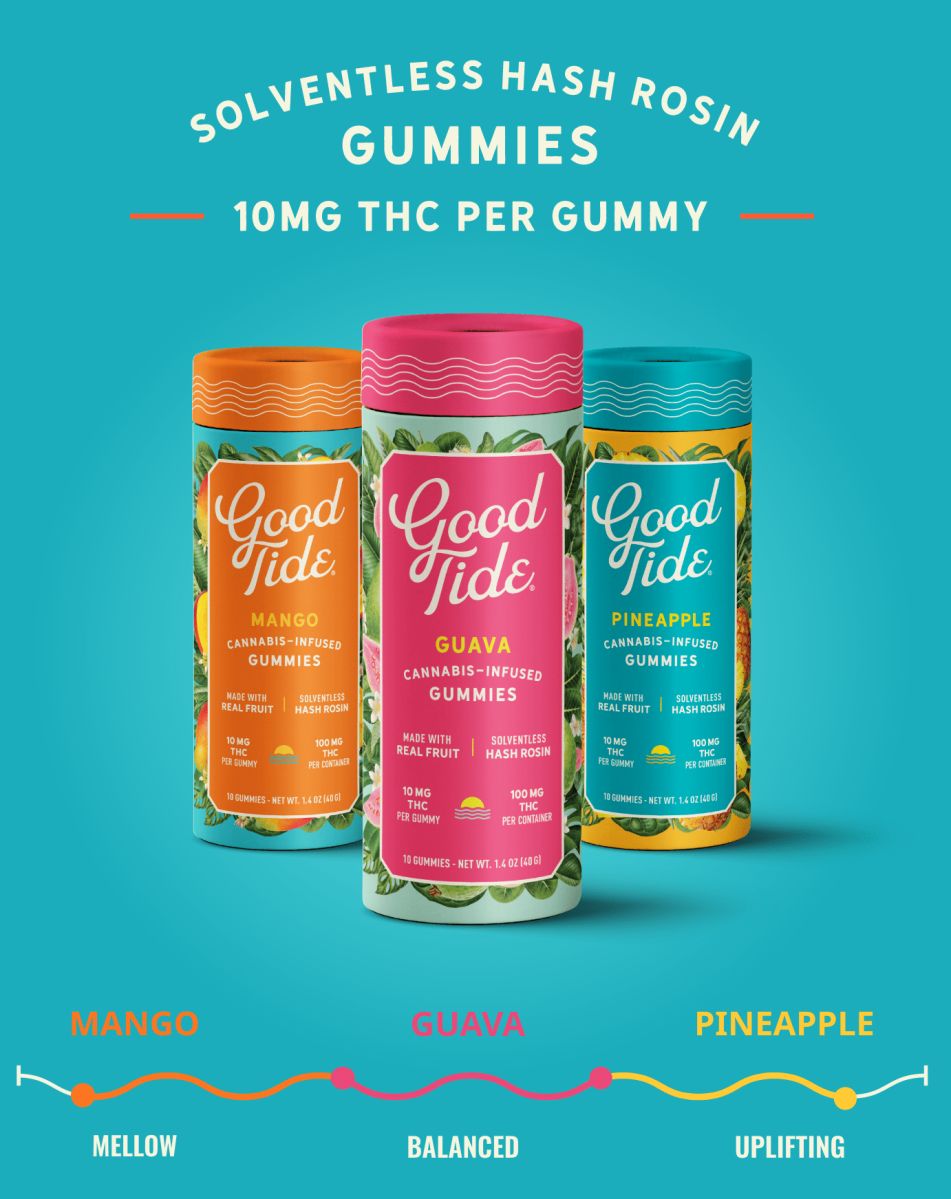 #Edibles with excellent real-fruit forward flavor profiles and specific effects from uplifting to mellow. Good Tide #Cannabis Infused Gummies Review on MoreThanBuds.net buff.ly/3ZlbJyr