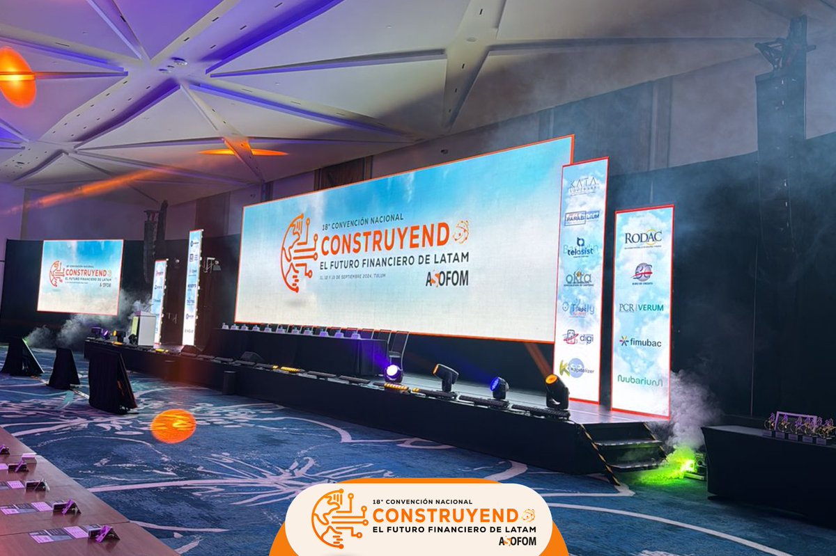 ASOFOM_OFICIAL's tweet photo. ¡Damos inicio a la 18ª Convención Nacional: “Construyendo el Futuro Financiero de LATAM”! 🌎💼
Con la presencia de @egzambrano, Presidente Nacional de ASOFOM, #JavierGarzaHoeffer, Vicepresidente Nacional, y autoridades destacadas. ¡Bienvenidos!
#ASOFOM https://t.co/sagnGqUiSH