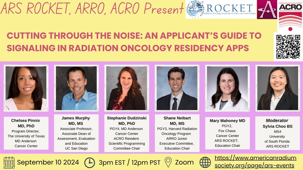🚨Hey #medstudents applying #radonc ☢️for #match2025! 🚨
Did you miss our ERAS signaling webinar 😢 or want to re-watch it? 🤓
Well, you are in luck 🍀🤗
Check out the recording below on YouTube! 🔗⬇️
youtu.be/0yRI2Q-Mh0w