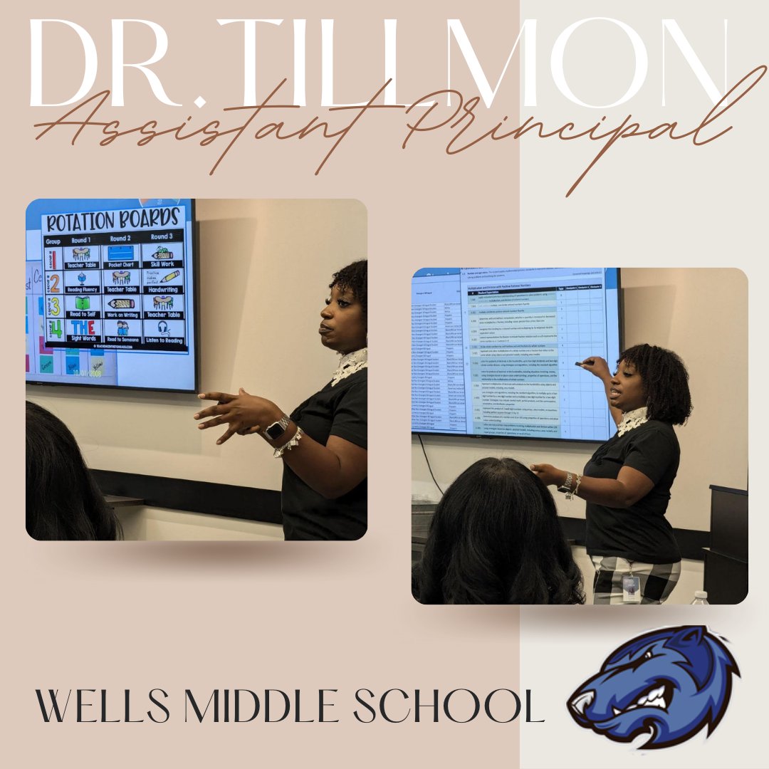 WellsWolverines's tweet photo. Dr. Tillmon had the honor of presenting to the @SpringISD middle school Principals on small group instruction! #WinningWells #WellsWolverines https://t.co/jYWKcHz06S