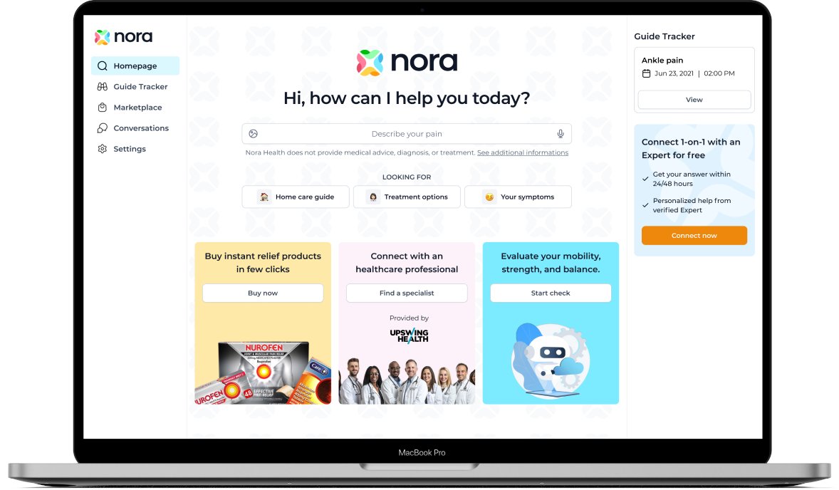 nora_health_ai's tweet image. 👩⚕️ Struggling with MSK pain? Let Nora Health AI provide instant, reliable guidance and care options in under 10 minutes! Your journey to recovery starts here. 💻💡 #NoraHealthAI #AI #MSKHealth #DigitalHealth