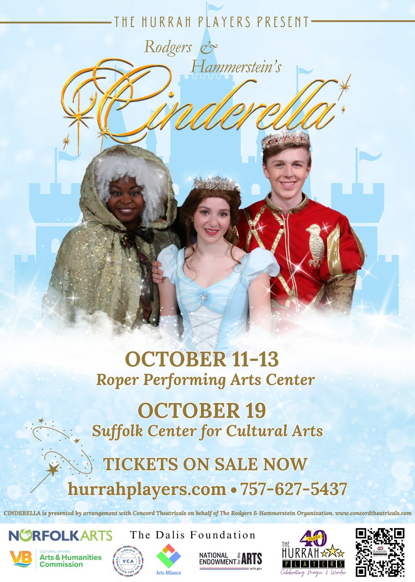 Once upon a time in a faraway land, a young woman wished for a life as beautiful as a fairytale. Experience the classic Rodgers + Hammerstein adaptation of “Cinderella” presented by The Hurrah Players, October 11-13 &amp; 19th! Tickets are on sale now at hurrahplayers.com!