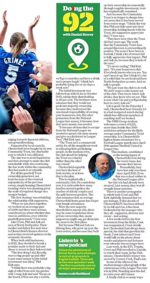 JohnCroot1's tweet photo. Great feature in the I about the rebuild of our football club ⚽️ https://t.co/SWyiySs300