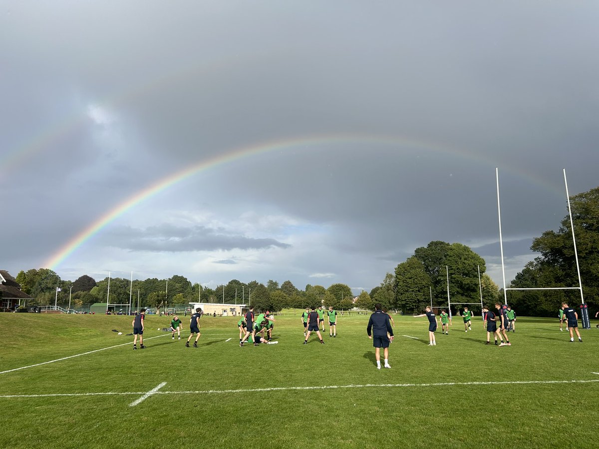 It’s been another busy day in the Sixth Form, with the College Captains’ Mexican lunch and hockey and rugby practice under a rainbow.