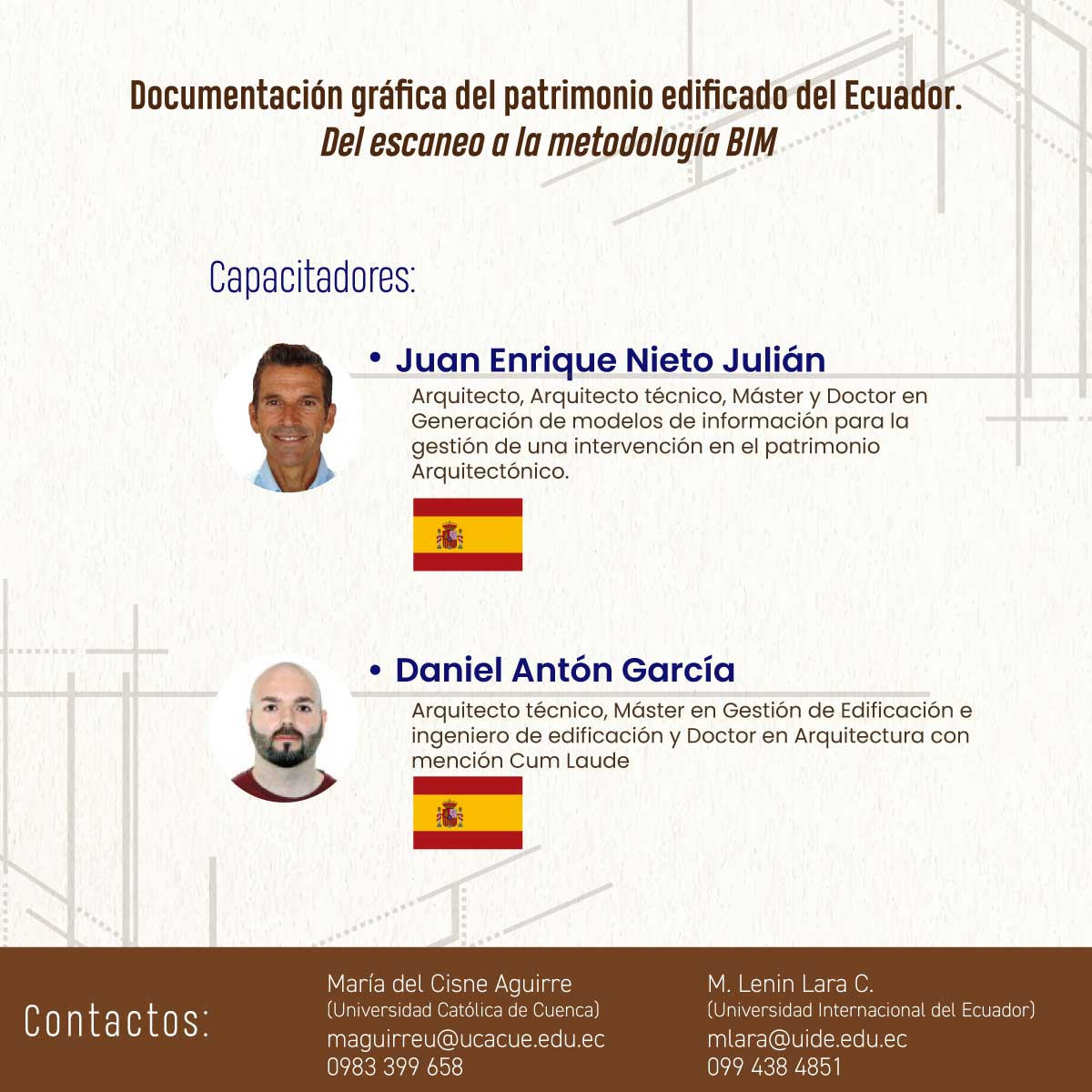 MLeninLara's tweet photo. El marco de la convocatoria
@CEDIAec
Fondo AVANTE les invitamos a participar en la capacitación "Documentación gráfica del patrimonio edificado del Ecuador. Del escaneo a la metodología BIM", postulación lograda entre la @UCatolicaCuenca y la @UIDE
👉 INSCRIBETE 👈 https://t.co/vBC0nqAXqu