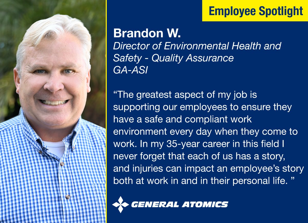 We are committed to protecting our work environment and communities where we live. Learn how the Environmental Health and Safety team works to provide a safe workplace for all this #NationalPreparednessMonth.

#GeneralAtomics #FreedomtoExplore #GrowWithGA
