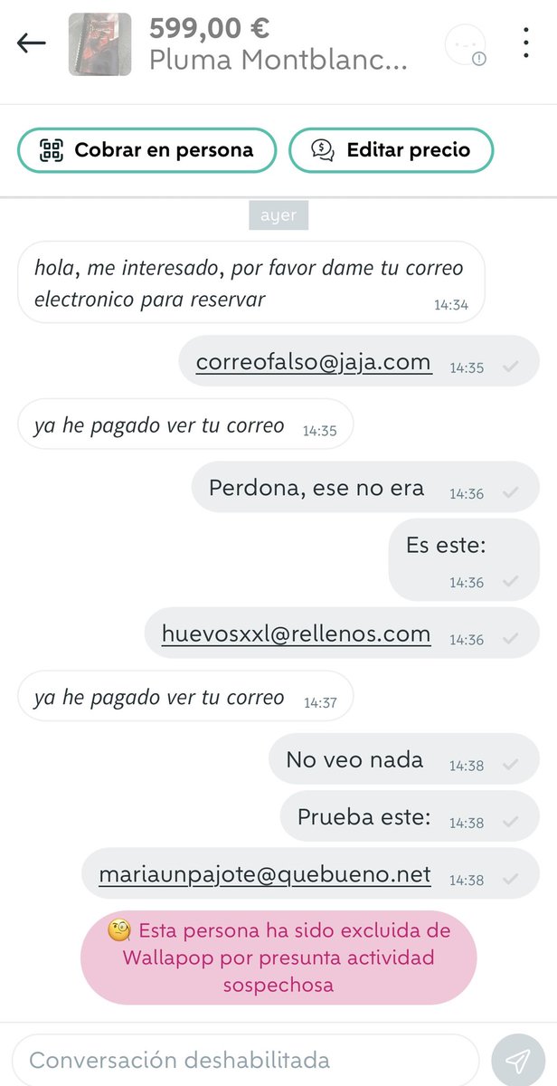 Tranquilos, me di cuenta enseguida, <a href="/wallapop/">Wallapop</a>.