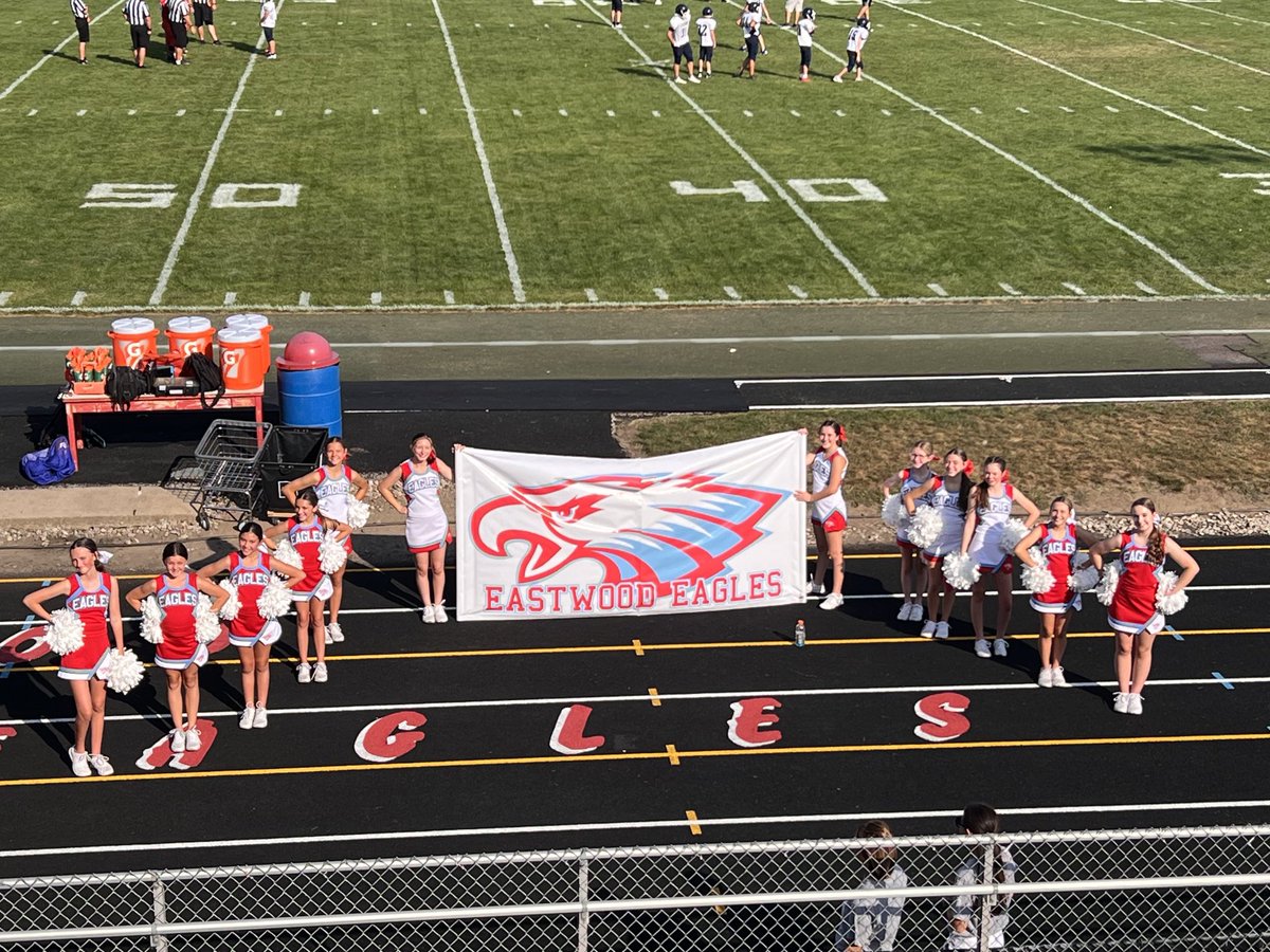 DwightFertig's tweet photo. Eastwood Middle School Cheerleaders are ready for our first home game of the year. Go EAGLES!!! https://t.co/ctpqW5fxNA