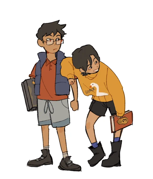 Drew me and my twin in the gravity falls style :] 