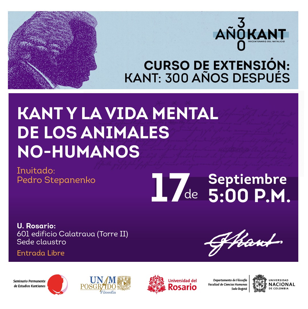 FilosofiaUnal's tweet photo. Martes 17 de septiembre tendremos nuestra sesión #1 del curso de extensión. Iniciamos nuestro ciclo con el profesor Pedro Stepanenko de la UNAM. La cita es a las 5:00 PM en el Salón 601 del edificio Calatrava (Torre II) de la Universidad del Rosario. Entrada libre. https://t.co/umZwOHffyi