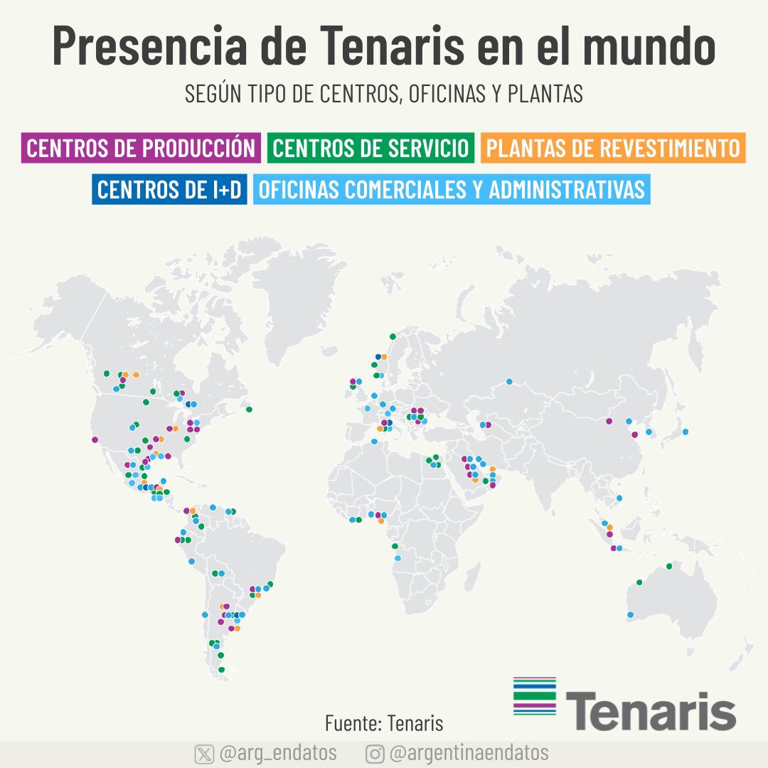 <a href="/Tenaris_ar/">Tenaris Argentina</a> es la compañía líder en producción de tubos y servicios para la industria energética mundial. Opera en 23 países, donde cuenta con centros de producción, revestimiento, oficinas comerciales y de I+D. Emplea a +29.000 personas, 9.000 de ellas en 6 provincias argentinas