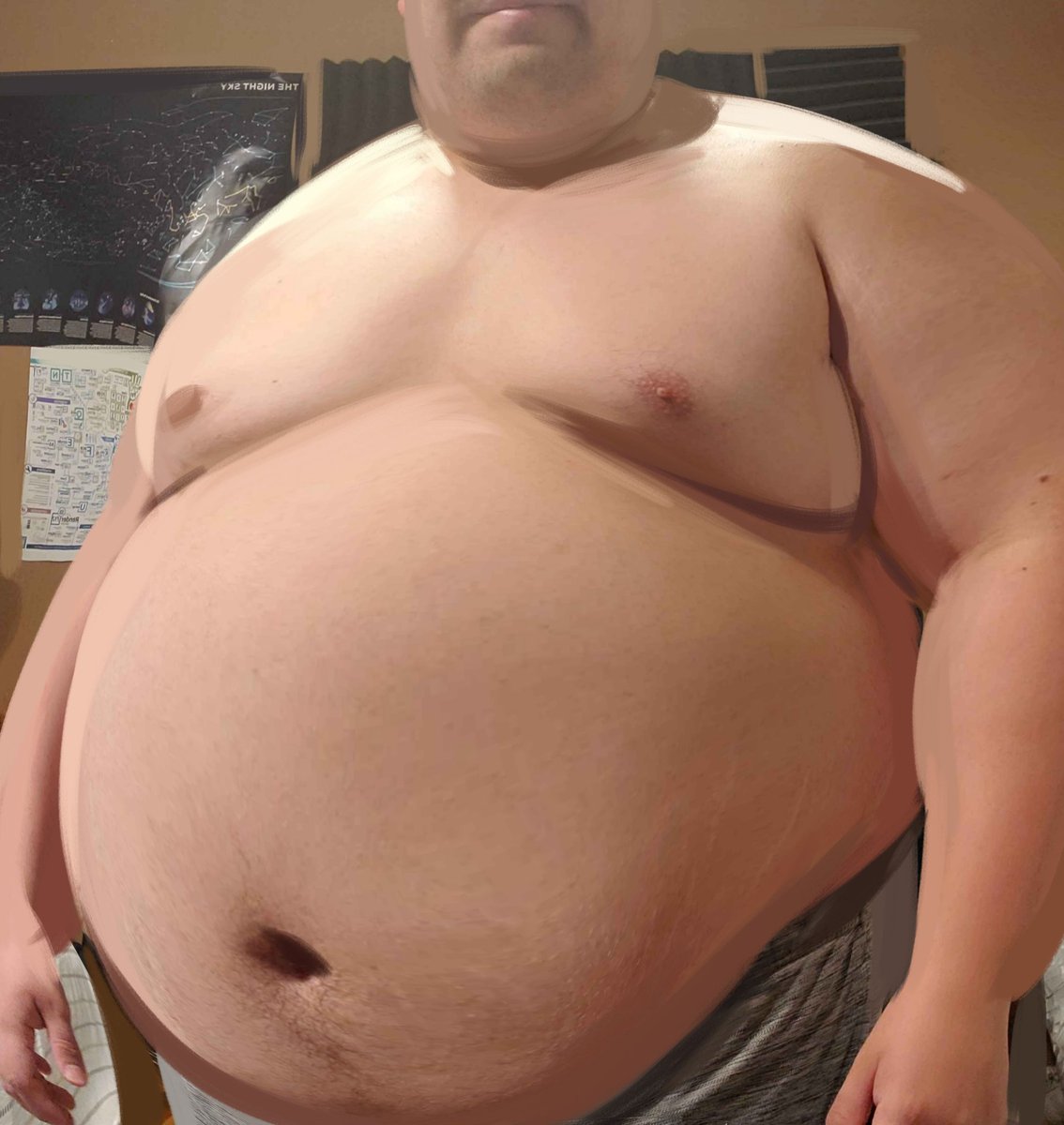 Manifesting these gains, who's gonna help me get this big? 🍕🍔🎂