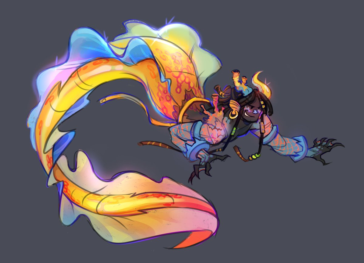 _Confu3ed_'s tweet photo. If Coil were a mermaid, it would look like an electric eel or a moray eel.
#phightingart
#phighting https://t.co/H5z81w9zrW