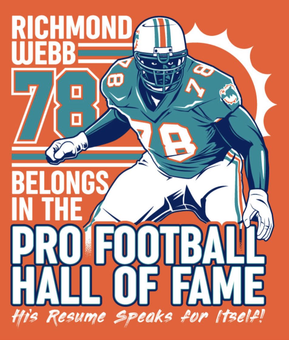 MissPhins's tweet image. Richmond &amp;amp; Dolphins Fans! 🐬⬆️

Get your @RichmondWebb @ProFootballHOF shirts today! Either get it in-person at the East 12 Tailgate or order it online &amp;amp; have it shipped right away!!

Let’s work together to get #78 in Canton!!!

#GoFins 

phins-gear.myshopify.com/products/richm…