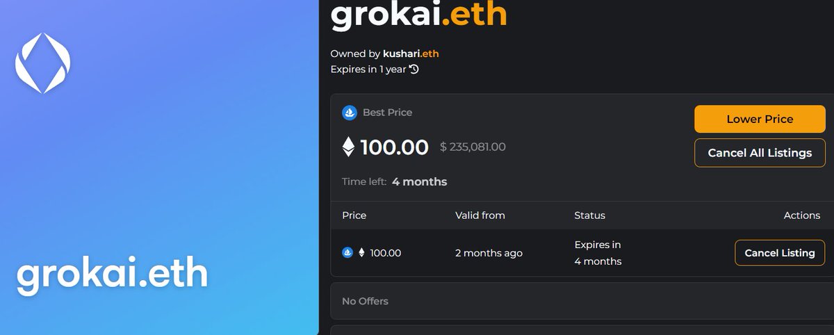 kushari96's tweet image. Grokai.eth
Opening to offers
#ENS #Grok #Grokcat #grokai #GROK2 #Grok2images #Web3 #ensdomains
