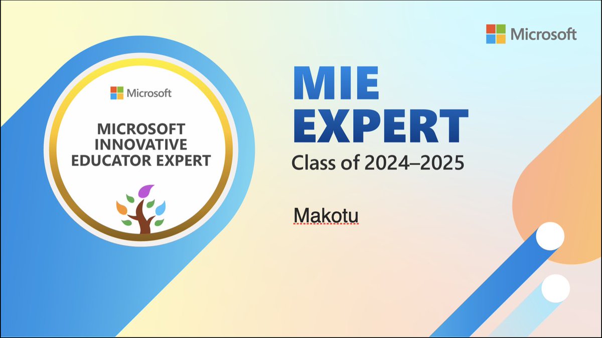 makotu5181's tweet photo. Microsoftからメールは
届いていないのですが

認定いただけたと思います

今回申請する時に
☑️英語でまとめてみた
☑️Microsoft Swayを改めて学んだ
☑️自分の実践を言語化できた

など学びが大きかったです。
サポートいただいた皆様、ありがとうございました🙇‍♂️

#MIEEpert
#MIEE https://t.co/rabCYlmCgt