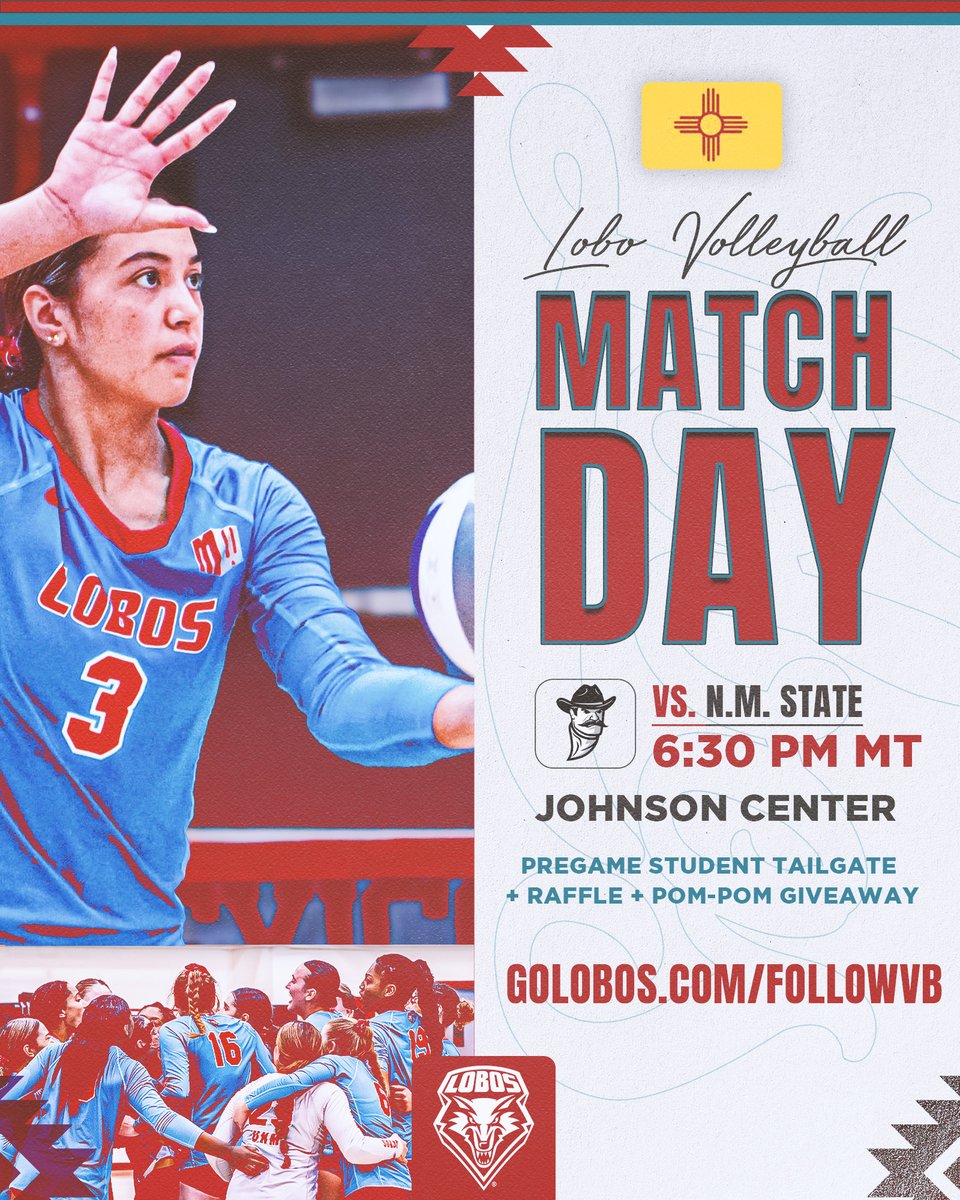 𝐀 𝐫𝐢𝐯𝐚𝐥𝐫𝐲 𝐫𝐞𝐧𝐞𝐰𝐞𝐝. Join us for a full slate of promos at Johnson tonight as we take on the Aggies for the first time since 2019!

🆚<a href="/NMStateVBall/">NM State Volleyball</a>
🕡 6:30 p.m.
🏡Johnson Center
📺 MW Network

VB MATCHDAY CENTRAL: GoLobos.com/FollowVB