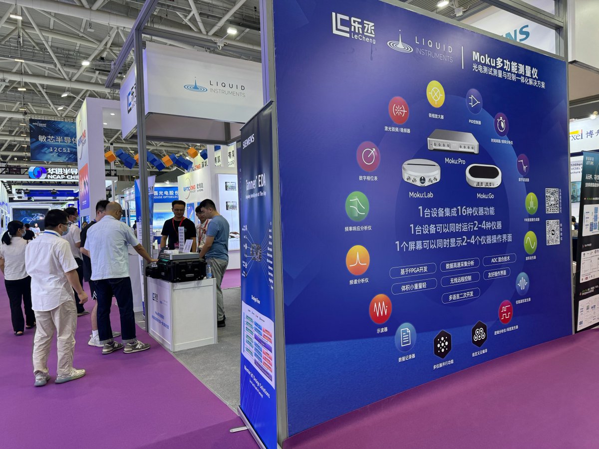 LiquidInstrmnts's tweet image. One day left at @CIOE_Shenzhen☀️ 

Visit us a booth 12D57 to discover how reconfigurable, #FPGA-based instrumentation enables faster optical PLLs, lossless event counting, and seamless lock-in detection.

#CIOE2024 #optics #photonics #china #testandmeasurement