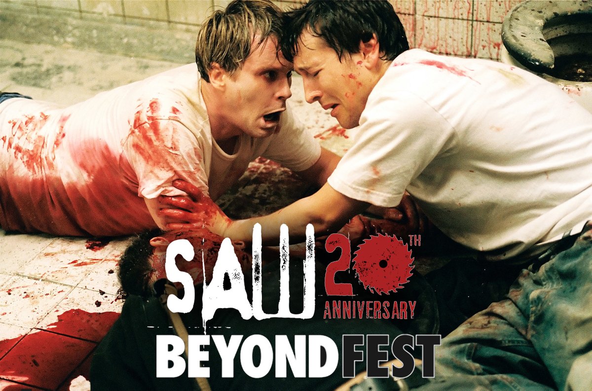 Saw's tweet photo. on October 4th, Saw UNRATED traps @BeyondFest. 

Join Cary Elwes, Leigh Whannell, Oren Koules, Mark Burg, and Tobin Bell — &amp; me — to celebrate 20 years of my glorious work. tickets available tomorrow 10am PT. https://t.co/zW2CrL4Tij https://t.co/ZAL6LEirER