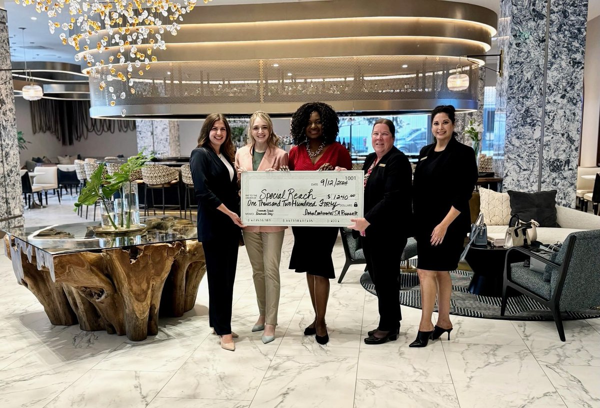 SpecialReachInc's tweet photo. We're beyond thrilled to announce that Special Reach has been named the nonprofit of the year for the @InterConHotels San Antonio Riverwalk! 🎉 This incredible recognition highlights the amazing work we've accomplished together as a community😊 https://t.co/EYBA8v2lCt