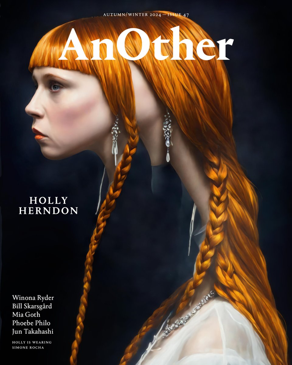 Holly Herndon (@hollyherndon) on Twitter photo It was fun to experiment for this <a href="/AnOtherMagazine/">AnOther Magazine</a> cover shoot ♥️
To try something different <a href="/matdryhurst/">Mat Dryhurst</a> and I fine tuned a model on pictures of me wearing clothes and jewelry by Simone Rocha
Inside we speak with <a href="/HUObrist/">Hans Ulrich Obrist</a> and <a href="/eva__jaeger/">Eva Jäger</a> about our upcoming show at It was fun to experiment for this <a href="/AnOtherMagazine/">AnOther Magazine</a> cover shoot ♥️
To try something different <a href="/matdryhurst/">Mat Dryhurst</a> and I fine tuned a model on pictures of me wearing clothes and jewelry by Simone Rocha
Inside we speak with <a href="/HUObrist/">Hans Ulrich Obrist</a> and <a href="/eva__jaeger/">Eva Jäger</a> about our upcoming show at
