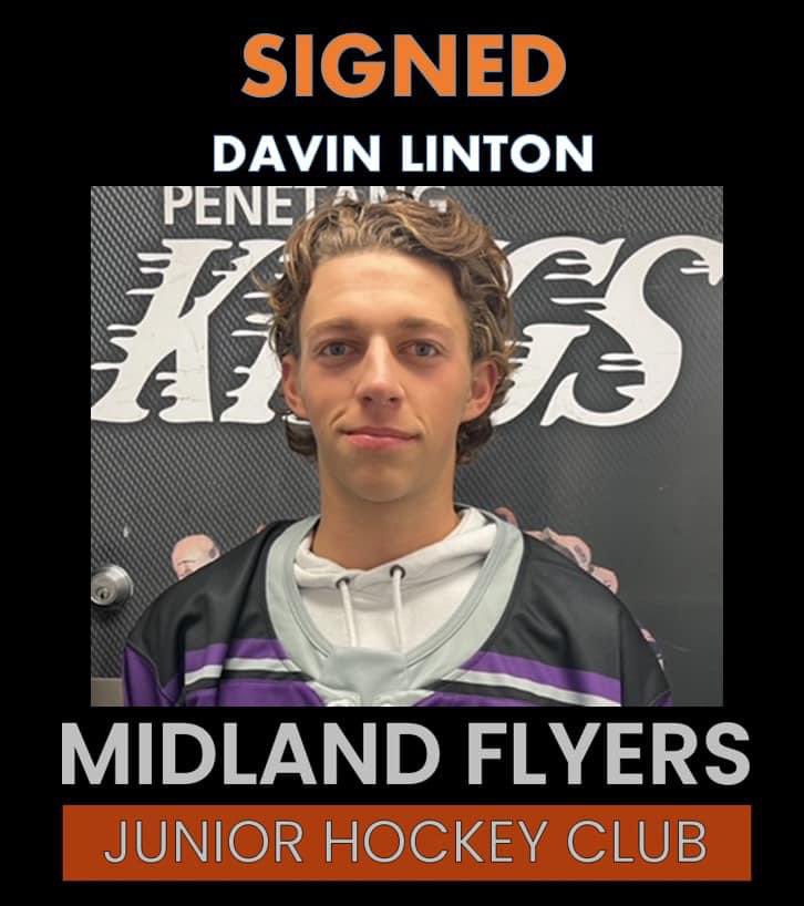 The Flyers have signed defenseman Davin Linton for the upcoming season, acquiring him during the off-season from the Penetang Kings. Davin is expected to bring a strong presence to the blue line this season. 
Welcome to the Hanger Davin!