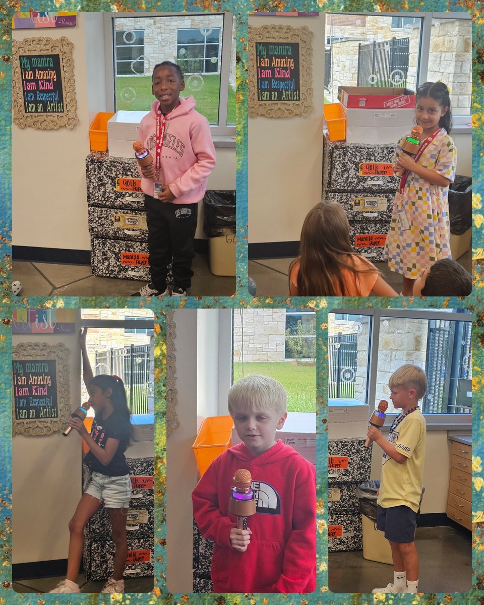 Every grade level begins art class by having a different  Mantra Leader each day. It's a great way to start by remembering that we are all Amazing , Kind, Respectful, and Artists <3 #bengalpride <a href="/BryantElem/">Bryant Elementary</a>
