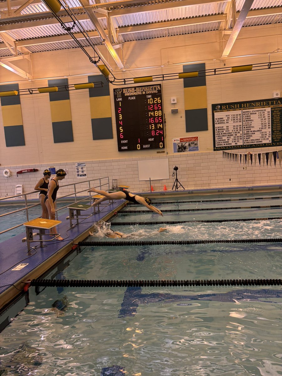 RushAthletics's tweet photo. Meet day!!! @RHSportsBooster @rhschools is excited to see our girls take to the water for their 1st meet. Good Luck R-H and @HFLCSDAthletics 

@PrimetimeBall_ 
@sectionvg https://t.co/hkNLZqSaW1