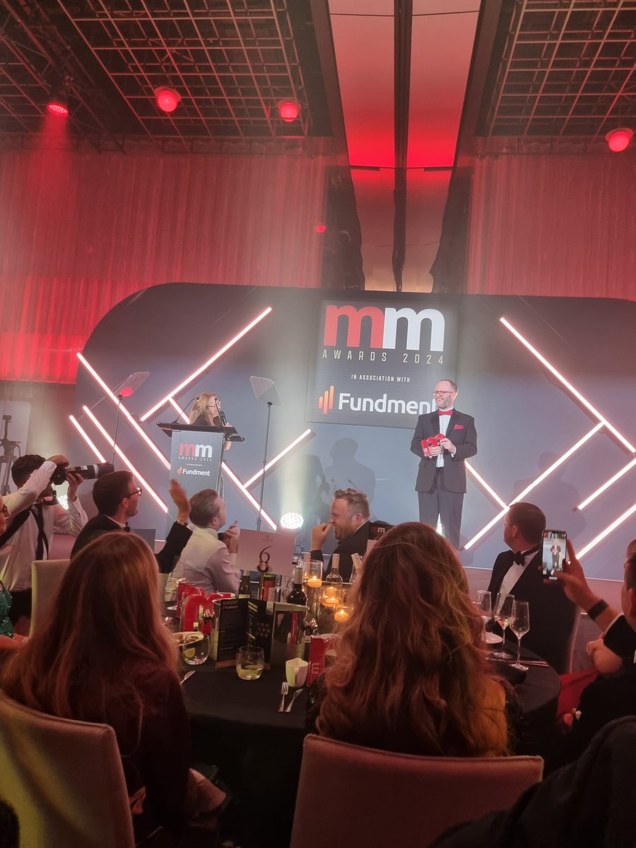 It's the accessorising demon, @langcatben #MMAwards24 - great job of matching your tie to the award!