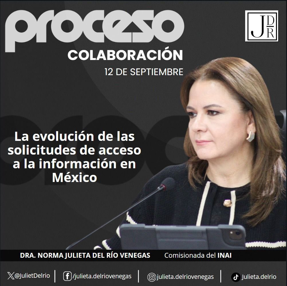 JulietDelrio's tweet photo. De 2003 a la fecha existen 9 millones 800 mil solicitudes de información, número que seguirá a la alza, por lo cual el INAI debe continuar sus labores y que nuestros derechos estén por encima de cualquier tendencia política.
De ello escribo hoy en @proceso 
https://t.co/4iuDZWiETz
