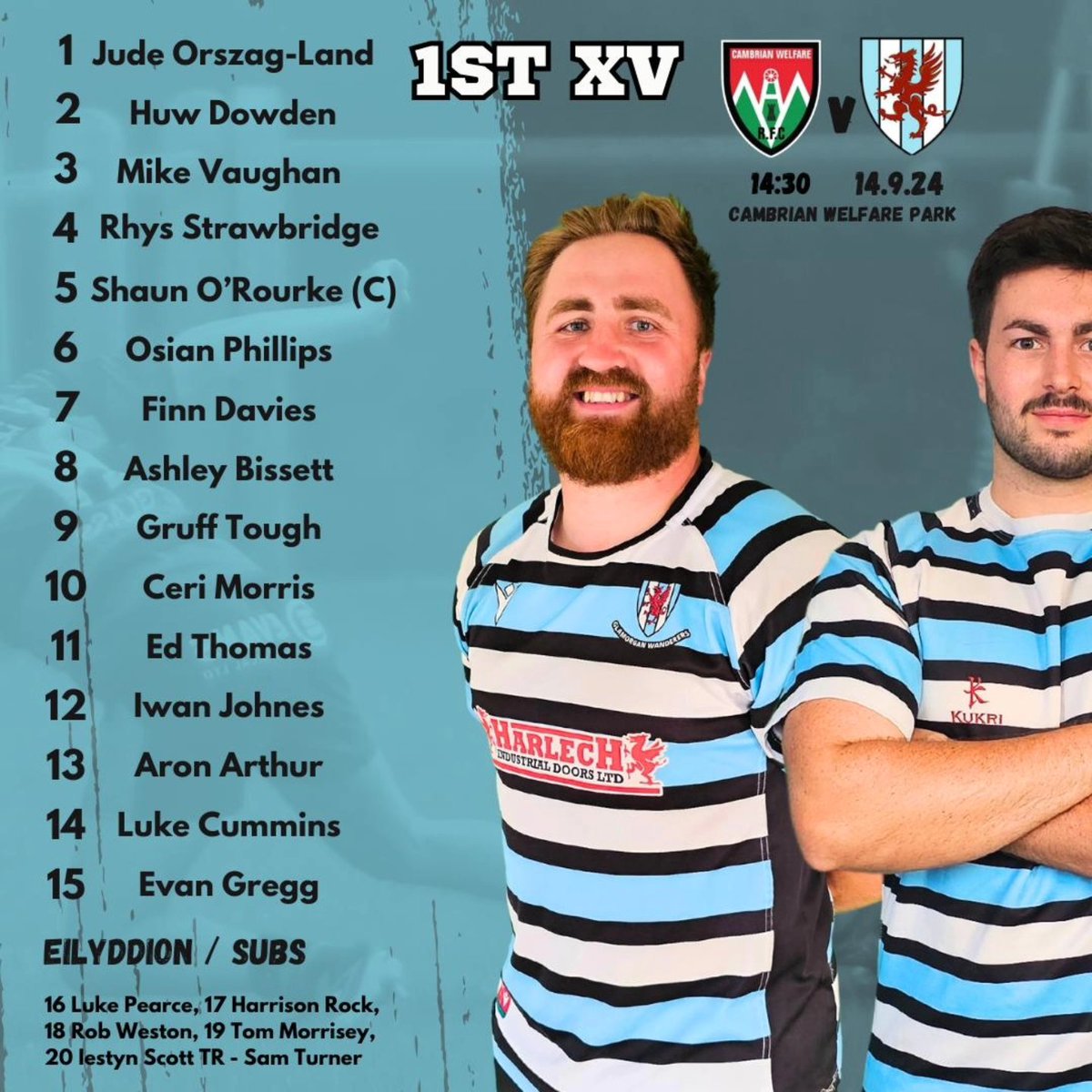 GlamWandsRFC's tweet photo. This weekend's Squads for the 1st XV V @cambrianwelfar1 @WRUChampionship and #WanderersAthletic V @CardiffMetRFC
@AllWalesSport #glamorganwanderers #GWRFC https://t.co/hHqsgQamGu