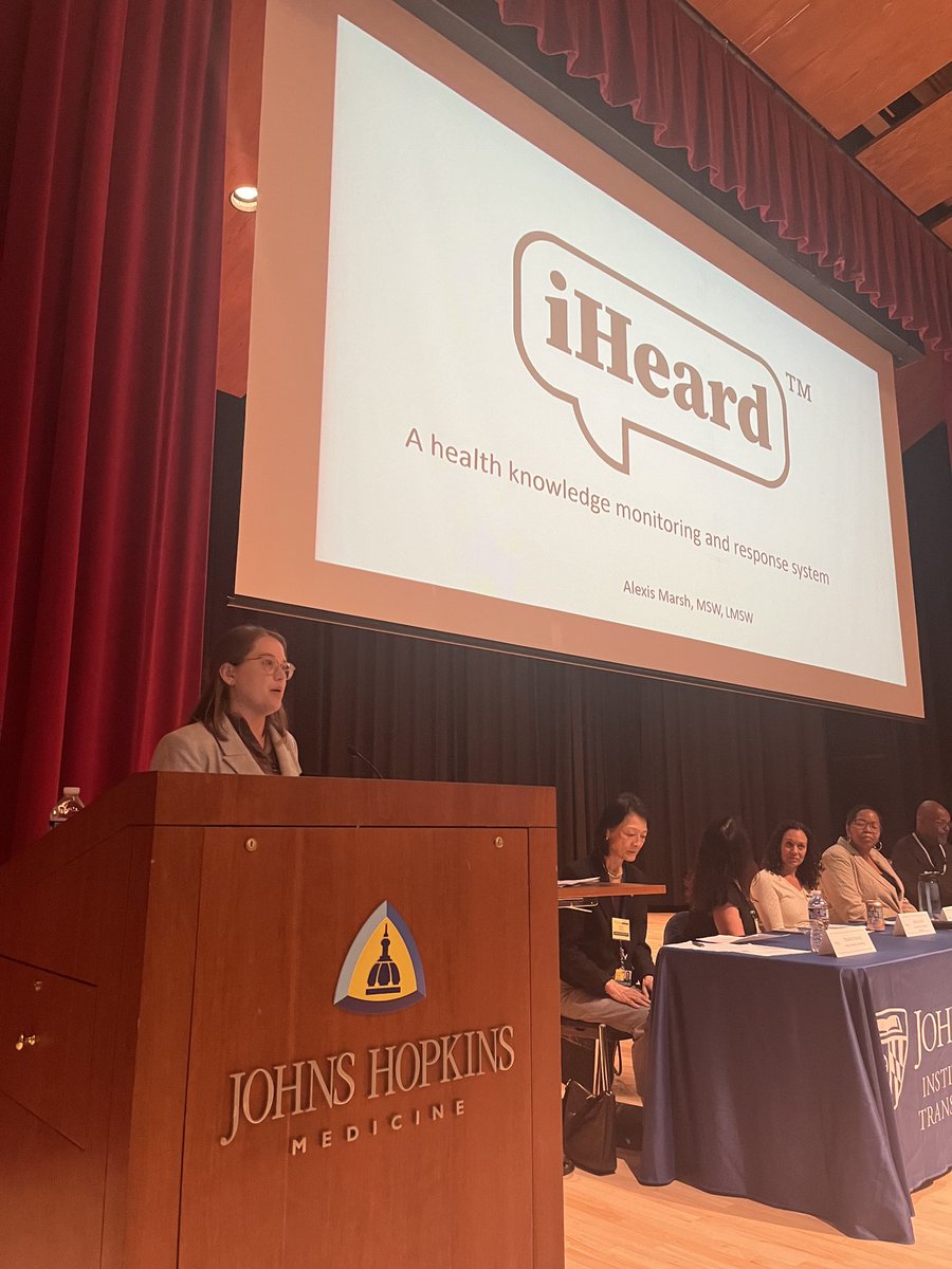 ictrjhu's tweet photo. Grateful to ⁦@nihceal⁩ #iHeardBaltimore partner Alexis Marsh ⁦@iheard_stl⁩ ⁦@WUSTL⁩ for sharing innovative digital surveillance⁩ project to #CTSA reps at the ⁦@ictrjhu⁩ symposium. 👏🏽👏🏽#CEAL_DMV #dissemination https://t.co/tbdVclJKLJ