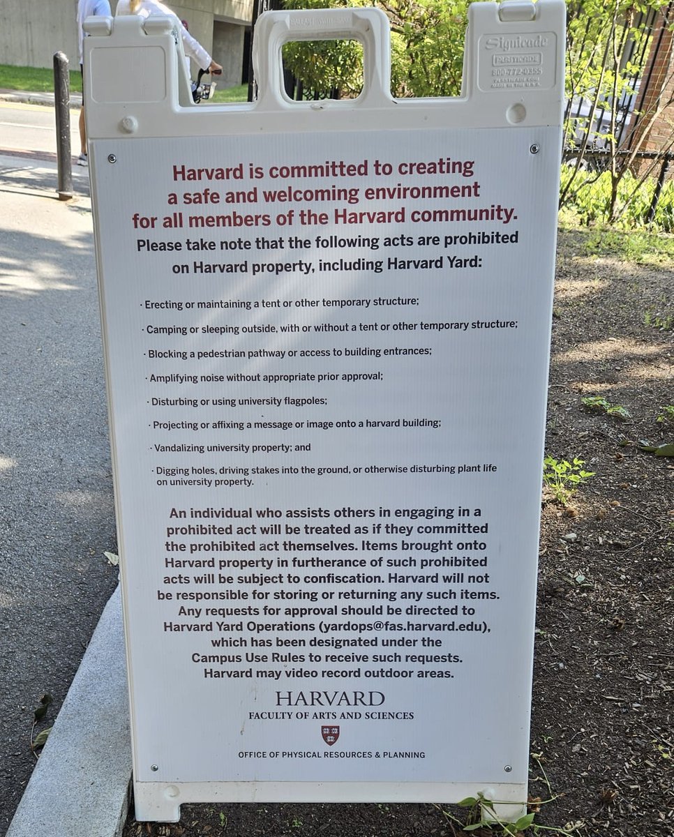 Harvard: we are training the next generation of visionary leaders!

Also Harvard: we are so terrified of protests that we've banned digging a hole