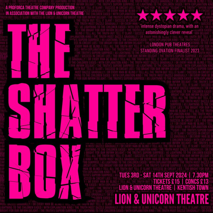 Breda Gahan (@health_hiv2030) on Twitter photo Compelling, engaging <a href="/ProforcaTheatre/">Proforça Theatre Company</a> The #ShatterBox <a href="/LandUTheatre/">Lion & Unicorn Theatre</a> this pm. What is going on?? Great performances. On til Sat 14th thelionandunicorntheatre.com/whats-on <a href="/LndnTheatreGirl/">LondonTheatreGirl</a> <a href="/londontheatre/">LondonTheatre.co.uk</a> <a href="/KentishCyclist/">The Kentish Town Cyclist</a> <a href="/tkentishtown/">Transition Kentish Town</a> <a href="/LDNIrishCentre/">London Irish Centre</a> <a href="/LSHTM/">London School of Hygiene & Tropical Medicine</a> <a href="/CamdenPT/">Camden People's Theatre</a> <a href="/guardianworld/">Guardian World</a> <a href="/TimeOutLondon/">Time Out London</a> Compelling, engaging <a href="/ProforcaTheatre/">Proforça Theatre Company</a> The #ShatterBox <a href="/LandUTheatre/">Lion & Unicorn Theatre</a> this pm. What is going on?? Great performances. On til Sat 14th thelionandunicorntheatre.com/whats-on <a href="/LndnTheatreGirl/">LondonTheatreGirl</a> <a href="/londontheatre/">LondonTheatre.co.uk</a> <a href="/KentishCyclist/">The Kentish Town Cyclist</a> <a href="/tkentishtown/">Transition Kentish Town</a> <a href="/LDNIrishCentre/">London Irish Centre</a> <a href="/LSHTM/">London School of Hygiene & Tropical Medicine</a> <a href="/CamdenPT/">Camden People's Theatre</a> <a href="/guardianworld/">Guardian World</a> <a href="/TimeOutLondon/">Time Out London</a>