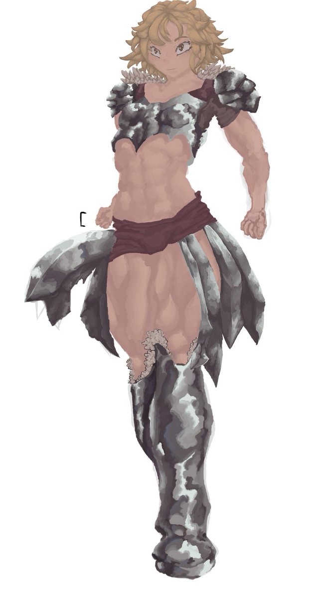 DrawsSan's tweet photo. Knight, with disproportionate hands (my bad). https://t.co/2cn2YO6EcO