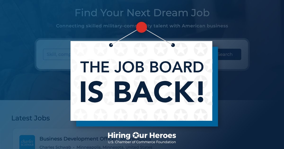 The HOH Job Board is back! jobs.hiringourheroes.org 
#veterans #hiringVeterans #HiringOurHeroes #hiringmilitaryspouses #jobsearch
