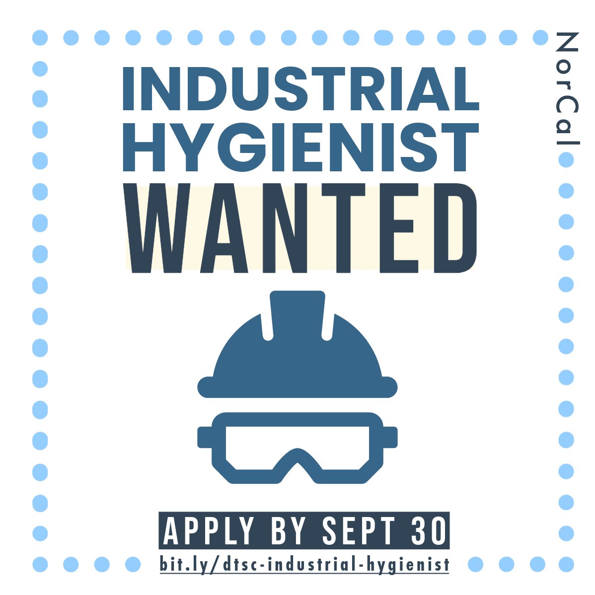 CaliforniaDTSC's tweet photo. #DTSCโs Health & Safety program #hiring an #IndustrialHygienist in NorCal (#Sacramento / #BerkeleyCA)!
Do you know an experienced #IndustrialHygiene professional looking for a flexible (hybrid-telework) schedule?
Apply by Monday, 9/30:
โก https://t.co/Kne1TmjgzR
@AIHA https://t.co/WcmoukW62k