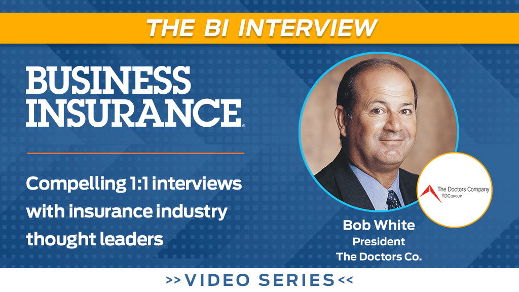 BusInsMagazine's tweet image. Bob White, president of The Doctors Co., discusses the company's recent study on rising court awards and their effect on the medical malpractice insurance sector.

Watch now: bit.ly/4enybvk

@doctorscompany #medicalinsurance #thedoctorscompany #malpracticeinsurance