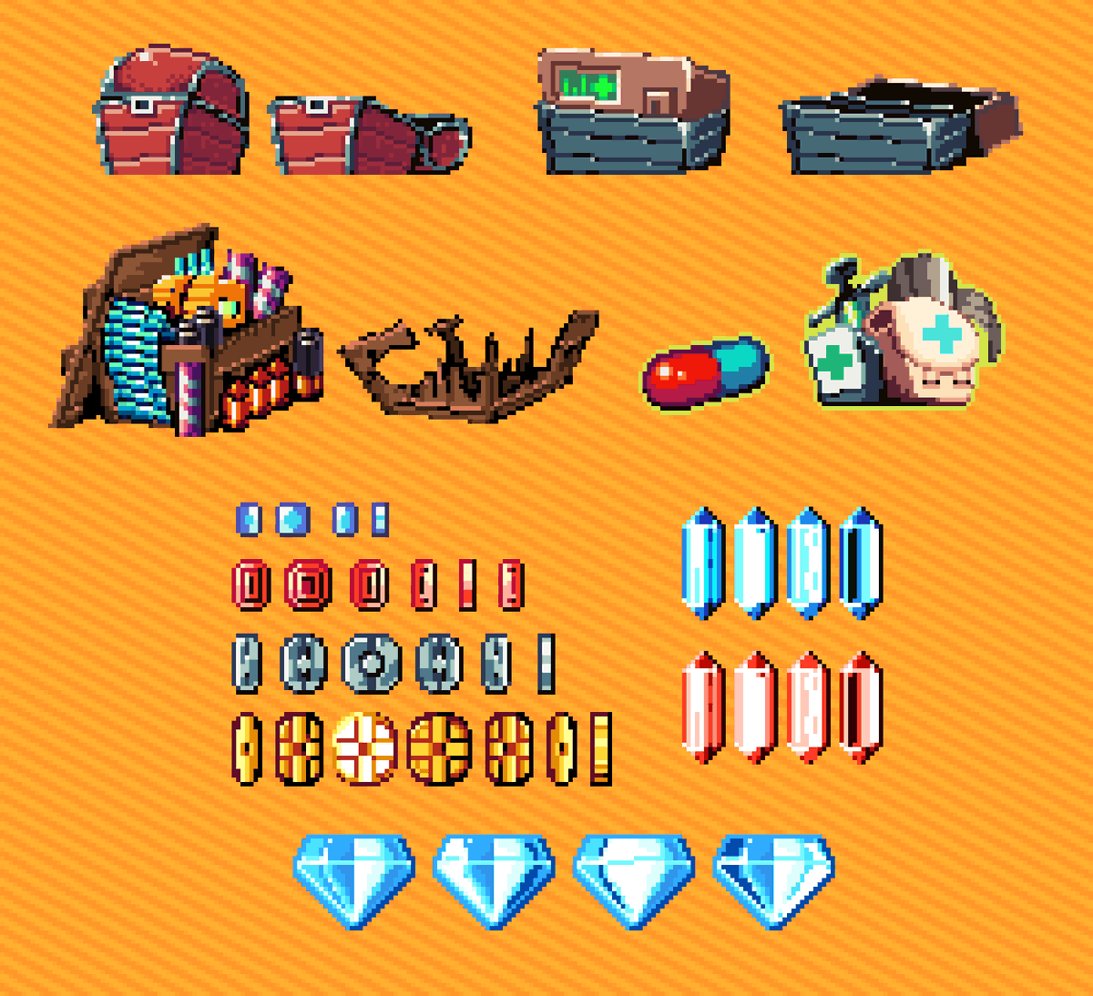 SuperUltra64's tweet image. Some more new sprite work, featuring LEGALLY DISTINCT YET FAMILIAR coins and gems 

#TreasureTech #DOOM #GZDOOM