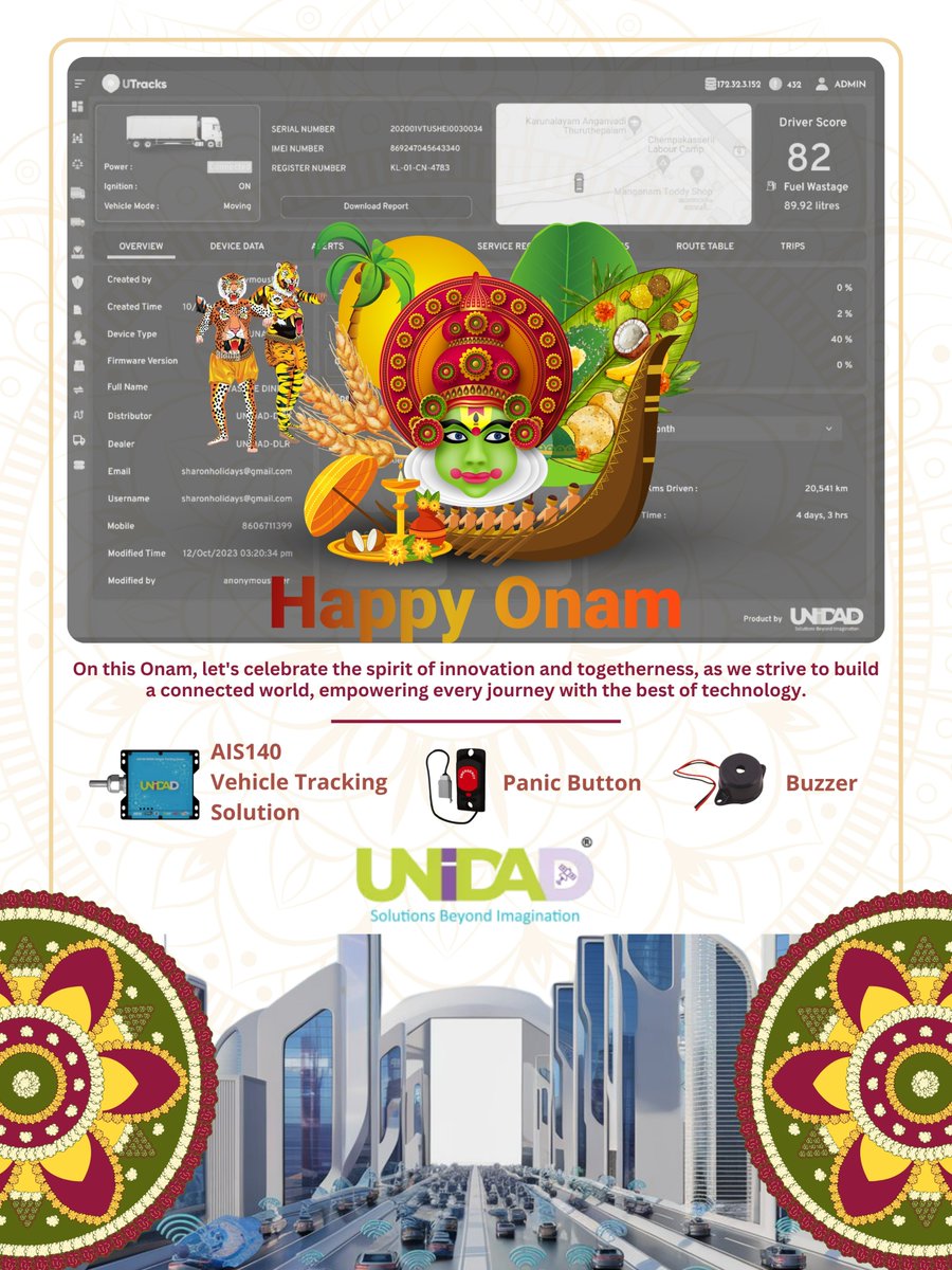 unidad_india's tweet image. On this Onam, let's celebrate the spirit of innovation and togetherness, as we strive to build a connected world, empowering every journey with the best of technology.
#onamcelebration #unidad #VehicleTrackingSystem