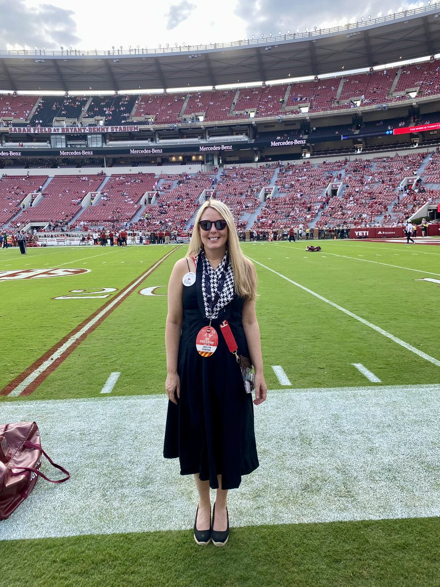 It was such an honor to be invited by the Saban family to be recognized as a Teacher of Excellence at last weeks football game. Saban Field is beautiful! #RollTide