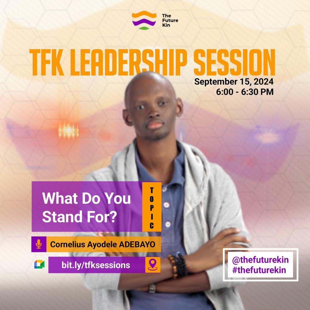creativekinintl's tweet photo. "If you don't stand for something, you'll fall for anything."
Join us this  Sunday, as Cornelius Ayodele ADEBAYO shares insights on self-awareness &amp; values. 
Discover your true identity &amp; guiding principles!

Be there! 🫵🏽
 #thefuturekin
#LISAisBACK_VMAs #Bbnaijas9 https://t.co/EGJl6crlD3