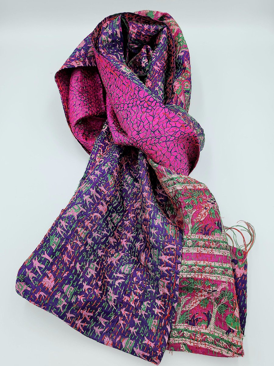 IndicCreations's tweet photo. Some more designs of our hand stitched #Kantha #Silk #Scarves made from surplus Bengal silk. Econfriendly, fair wages and perfect for punching up fall and winter ensembles. 
https://t.co/AGYloQPhiM https://t.co/ki3DAIS9iT